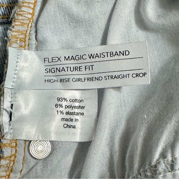 Lane Bryant High Rise Girlfriend Straight Crop Light Acid Washed Denim Jeans 16 - Picture 9 of 9